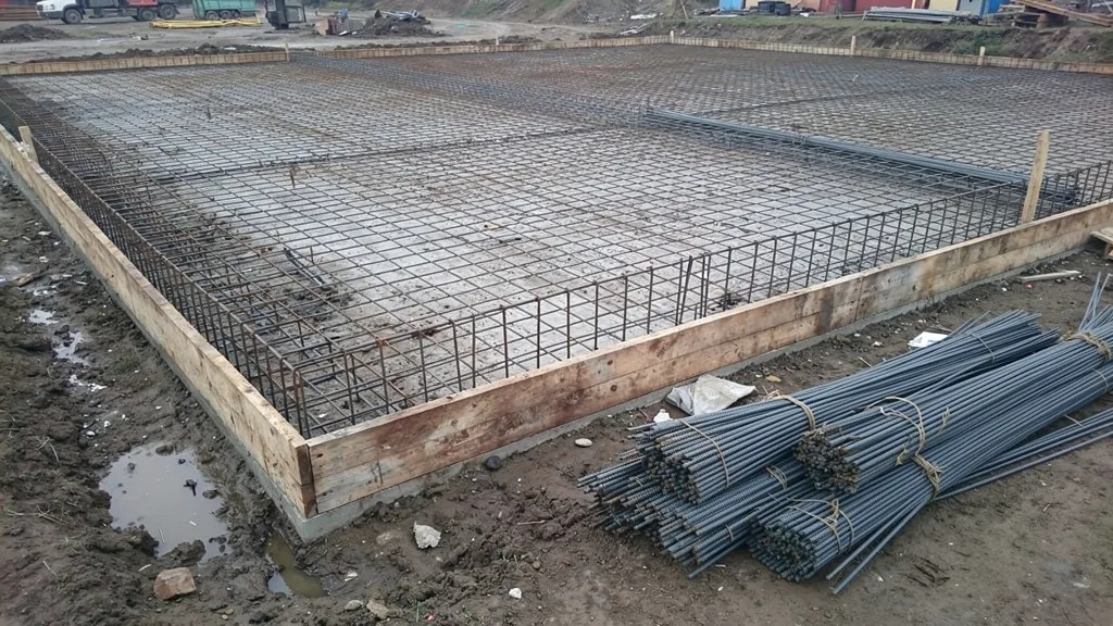Плитный фундамент под ангар 18×36